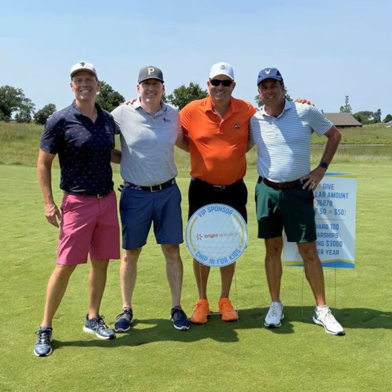 The Bright Research foursome golfing at the Chip In for Kids event to support The Shooting Star Foundation.